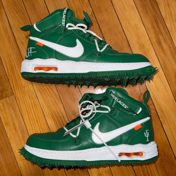 Green OFF-WHITE af1 mid size 11 - Picture 2 of 8